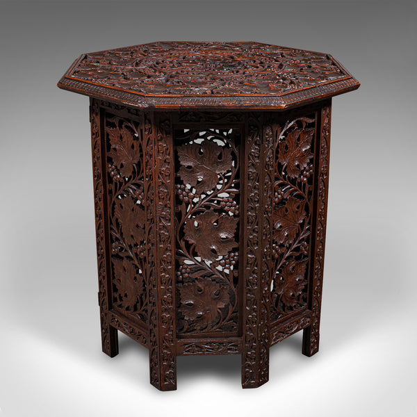 Antique Folding Colonial Tea Table, Indian Teak, Occasional, Campaign, Victorian