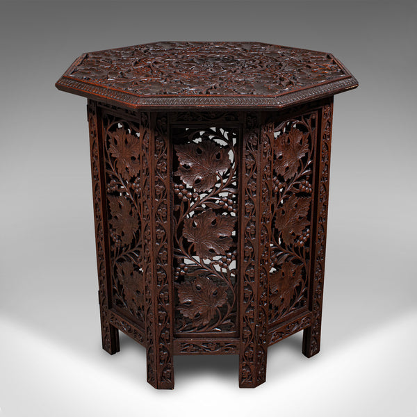 Antique Folding Colonial Tea Table, Indian Teak, Occasional, Campaign, Victorian