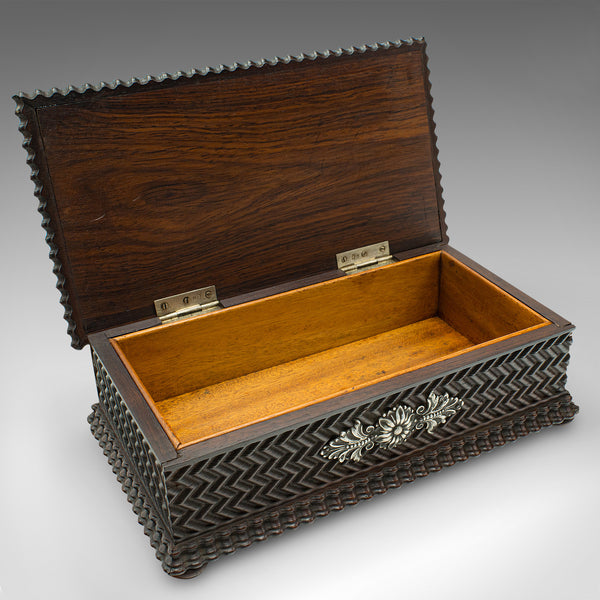Vintage Tobacco Box, Portuguese, Satinwood, Keepsake Case, Mid Century, C.1940