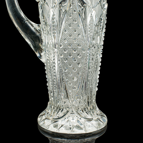Antique Cut Glass Cordial Ewer, English, Silver Plate, Serving Jug, Edwardian
