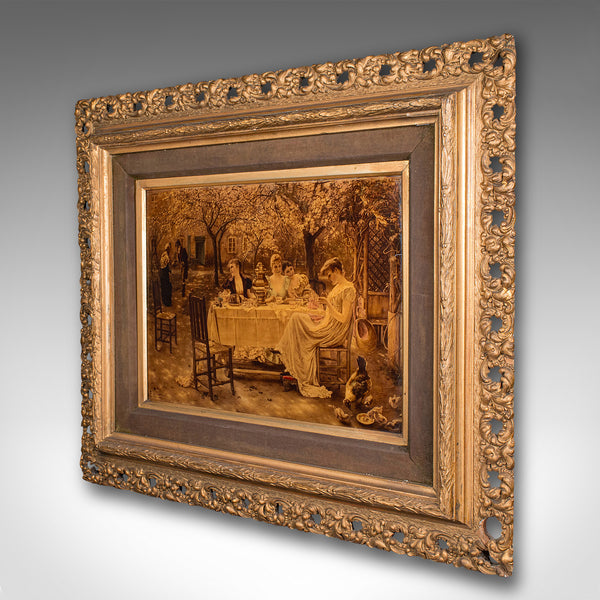 Antique Crystoleum Picture, German, Framed, Mezzotint Painting, Art, Victorian