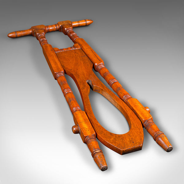 Antique Boot Jack, English, Walnut, Folding Shoe Pull, Entrance Hall, Victorian