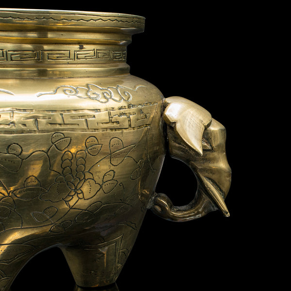Antique Decorative Censer, Chinese, Brass, Incense Burner, Qing, Victorian, 1900