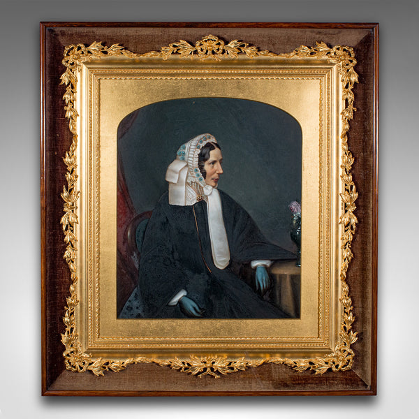 Antique English School Portrait, Giltwood Frame, Painting, Art, Edwardian, 1910