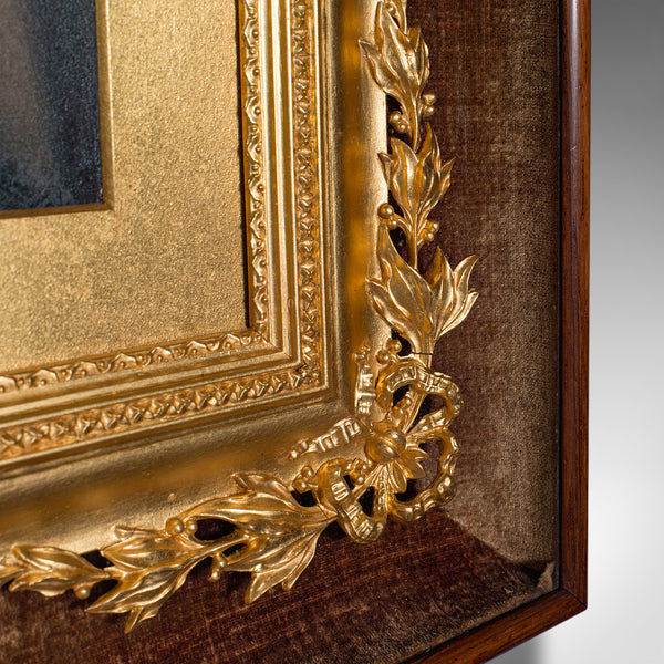 Antique English School Portrait, Giltwood Frame, Painting, Art, Edwardian, 1910