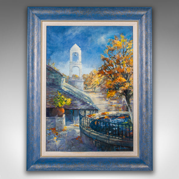 Vintage Landscape Painting, English, Framed Oil On Board, Art, Signed, C.1980