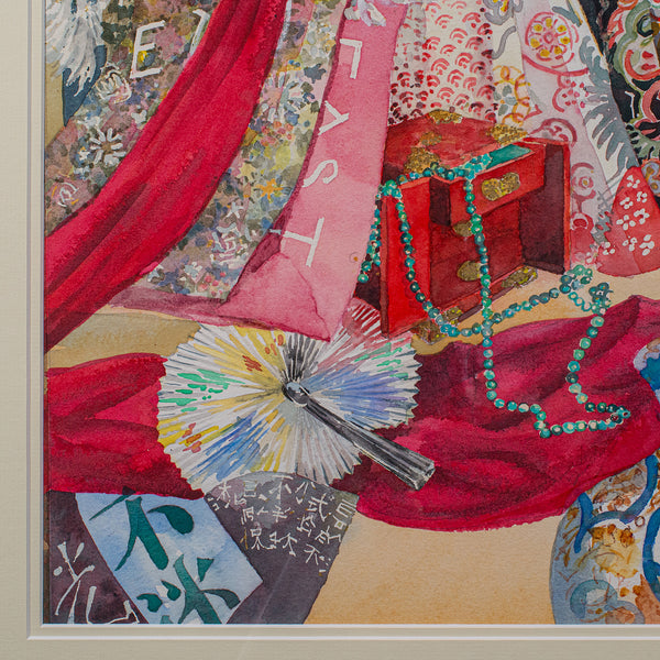 Vintage Fashion Watercolour, English, Framed Painting, Art, Signed, Circa 1990