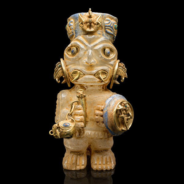 Tall Vintage Tribal Figure, South American Crystal, Totem, Ornament, Mid Century