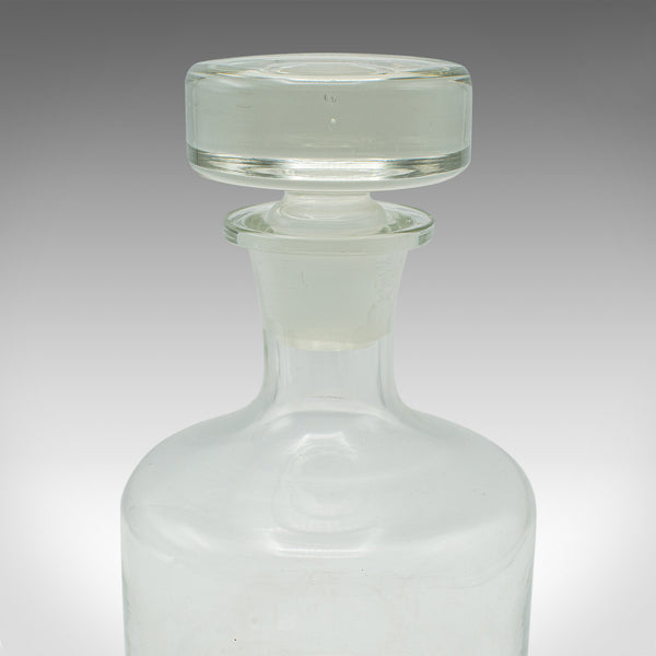 Vintage Cognac Decanter, English, Glass, Spirit Vessel, Mid Century, Circa 1950