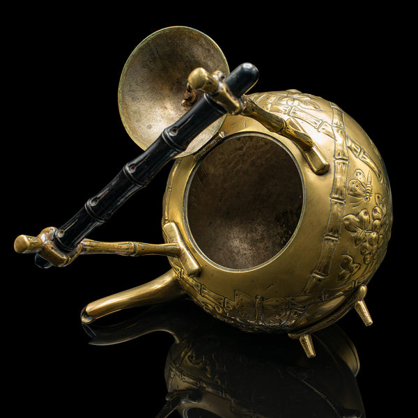 Antique Spirit Kettle, English, Brass, Teapot, Burner, Arts & Crafts, Victorian
