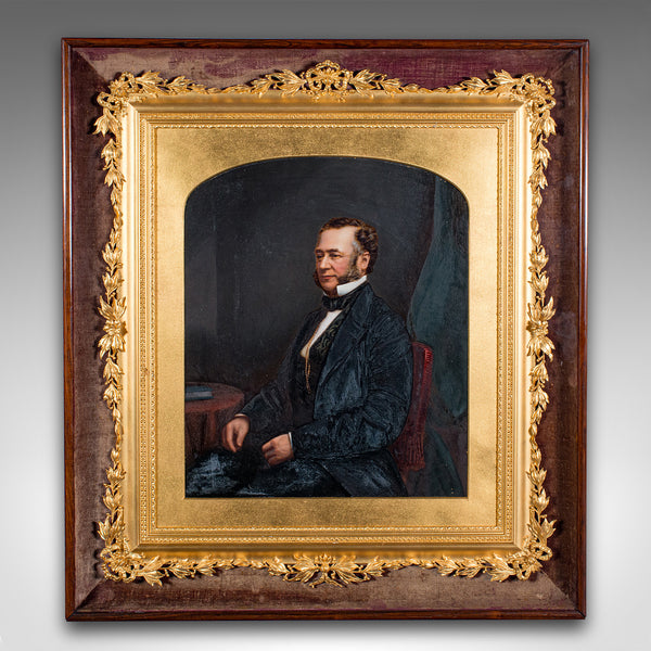 Antique Gentleman's Portrait, English School, Framed, Painting, Art, Edwardian