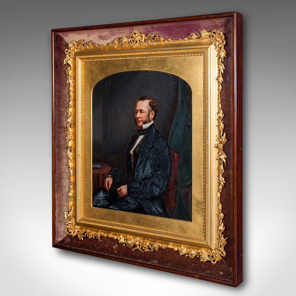 Antique Gentleman's Portrait, English School, Framed, Painting, Art, Edwardian