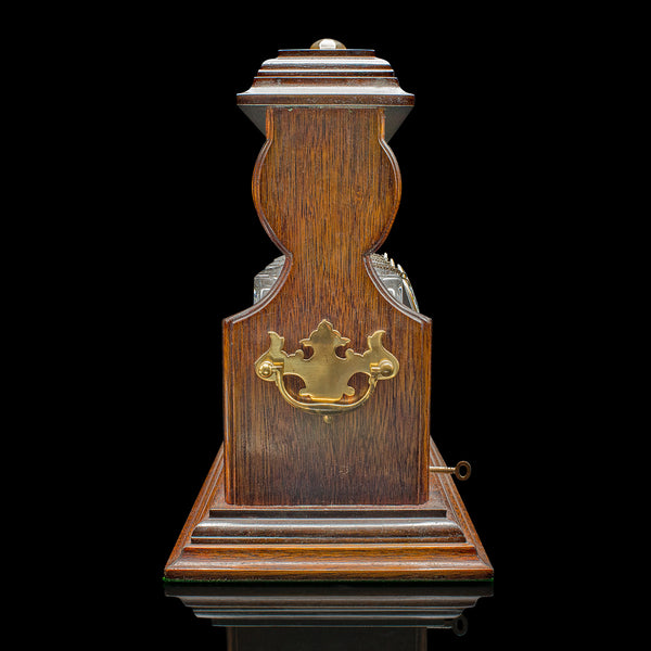 Vintage Locking Tantalus, English, Oak, Glass, Decanter Caddy, Victorian Taste