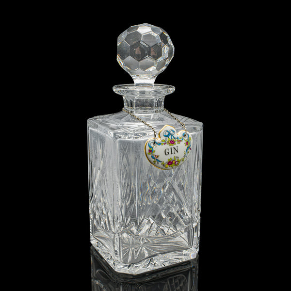Vintage Locking Tantalus, English, Oak, Glass, Decanter Caddy, Victorian Taste