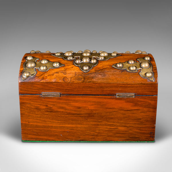 Antique Dome Top Tea Caddy, English, Burr Walnut, Box, Gothic Taste, Victorian