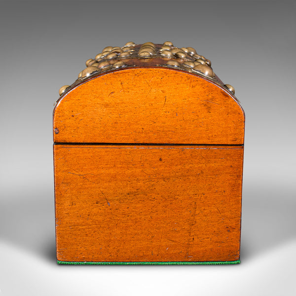 Antique Dome Top Tea Caddy, English, Burr Walnut, Box, Gothic Taste, Victorian