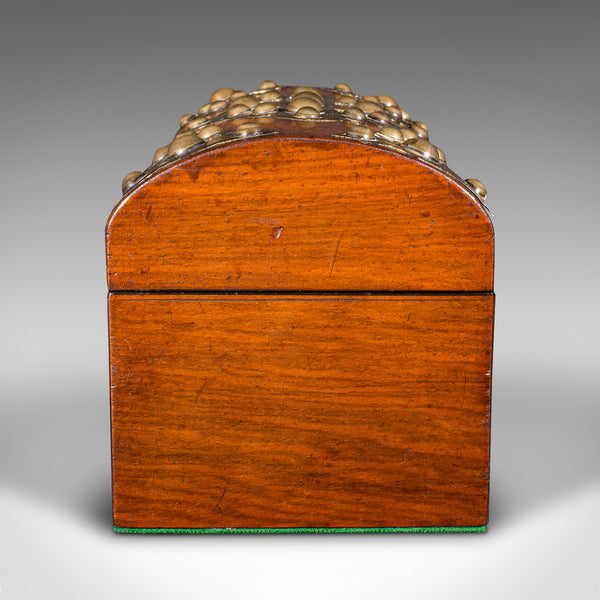Antique Dome Top Tea Caddy, English, Burr Walnut, Box, Gothic Taste, Victorian