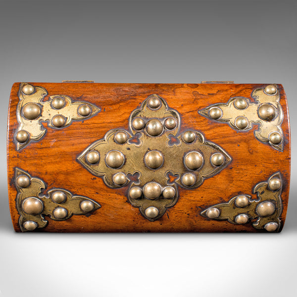 Antique Dome Top Tea Caddy, English, Burr Walnut, Box, Gothic Taste, Victorian
