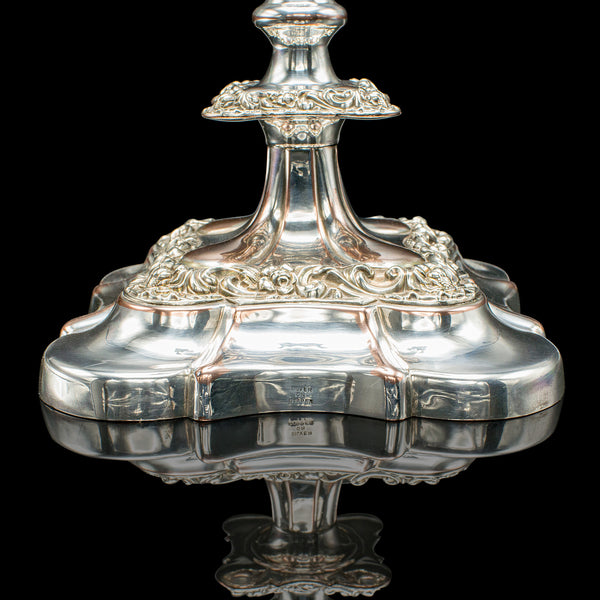 Tall Pair, Antique Candlesticks, English, Silver Plated Candle Sconce, Edwardian
