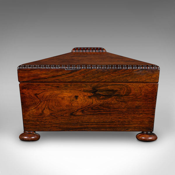 Antique Sarcophagus Keepsake Box, English, Velvet Lined, Glove Case, Regency