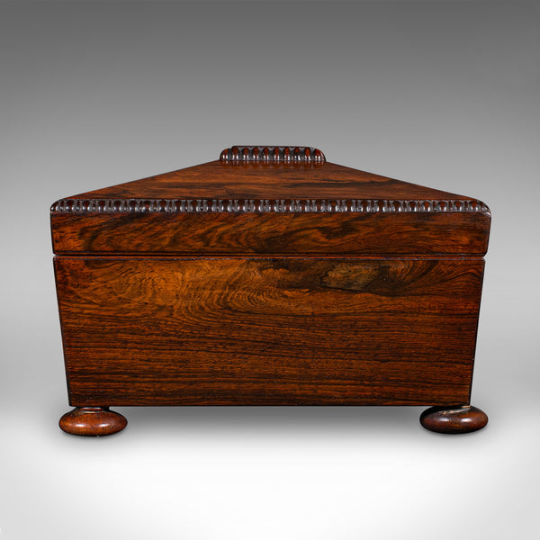 Antique Sarcophagus Keepsake Box, English, Velvet Lined, Glove Case, Regency