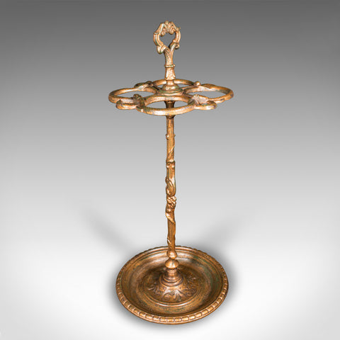 Antique Gentleman's Stick Stand, English, Hallway Umbrella Loop, Victorian, 1860
