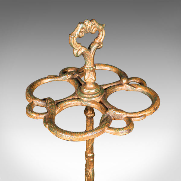 Antique Gentleman's Stick Stand, English, Hallway Umbrella Loop, Victorian, 1860