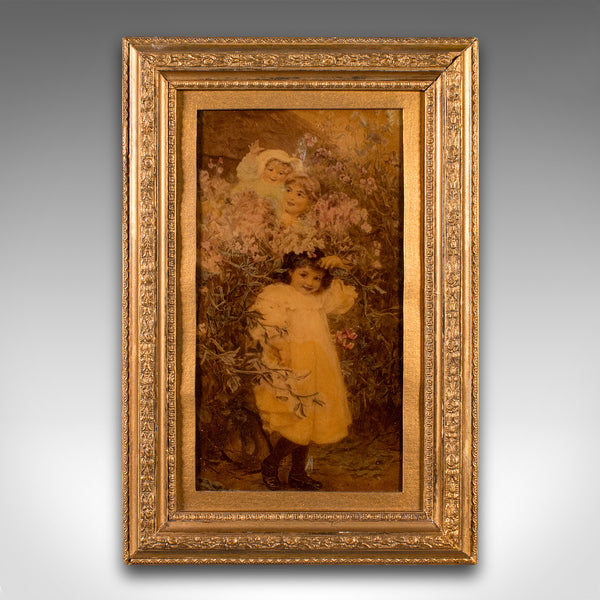 Small Antique Crystoleum Picture, English, Art, Mezzotint Painting, Victorian
