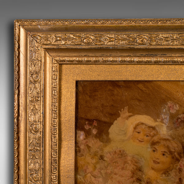 Small Antique Crystoleum Picture, English, Art, Mezzotint Painting, Victorian