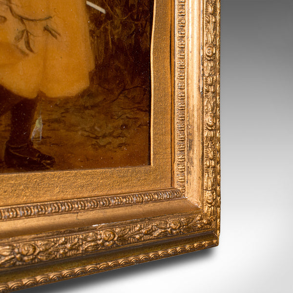 Small Antique Crystoleum Picture, English, Art, Mezzotint Painting, Victorian
