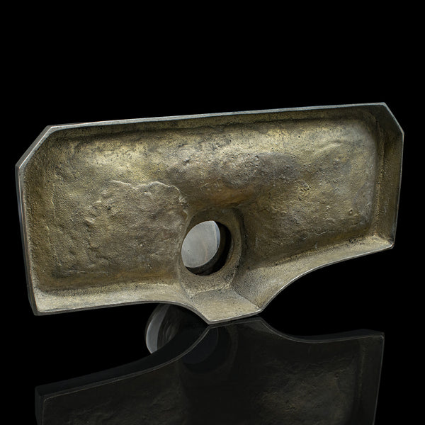 Vintage Parisian Ink Tray, French, Pewter Brass, Desktop Inkwell, Art Deco, 1930