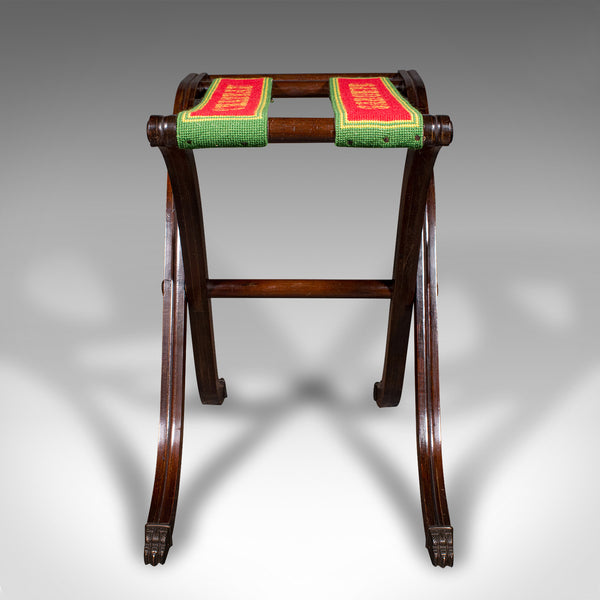 Antique Chateau Luggage Stand, French, Folding Suitcase Rack, Edwardian, C.1910