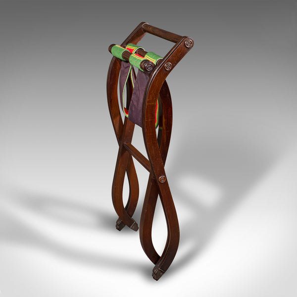 Antique Chateau Luggage Stand, French, Folding Suitcase Rack, Edwardian, C.1910