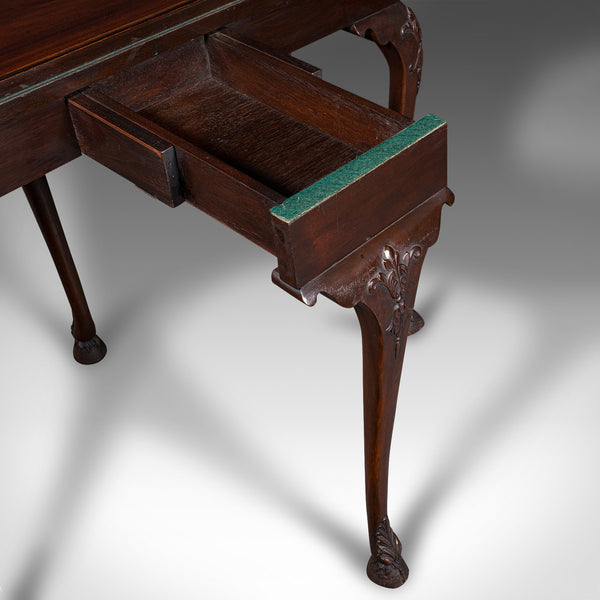 Antique Georgian Revival Card Table, English, Folding, Games, Victorian, C.1890