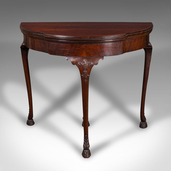 Antique Georgian Revival Card Table, English, Folding, Games, Victorian, C.1890