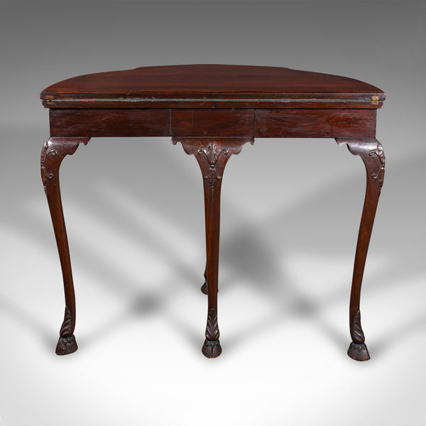 Antique Georgian Revival Card Table, English, Folding, Games, Victorian, C.1890