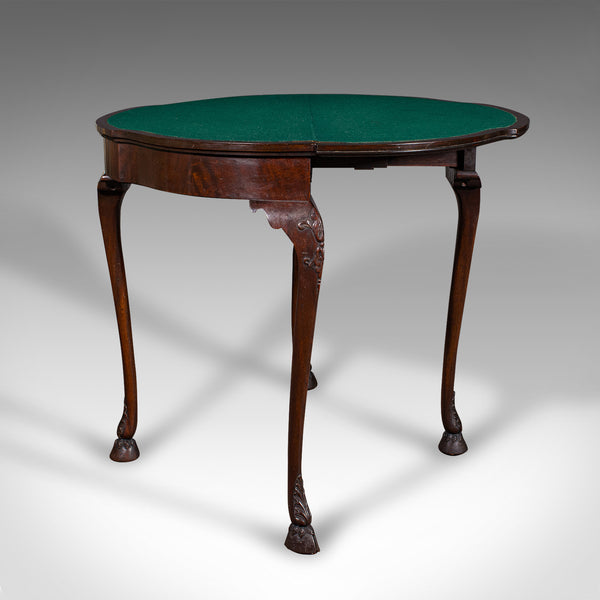 Antique Georgian Revival Card Table, English, Folding, Games, Victorian, C.1890