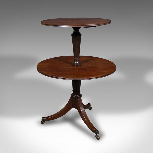 Antique Folding Dumb Waiter, English, Two Tier Serving Stand, Georgian, C.1800