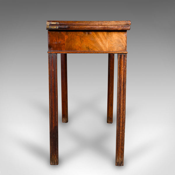 Antique Fold Over Tea Table, English, Card, Chippendale Manner, Georgian, C.1750