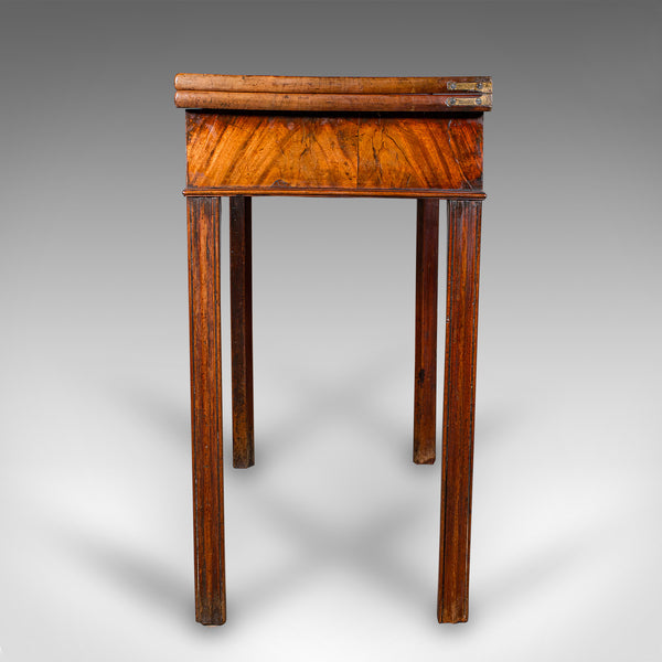 Antique Fold Over Tea Table, English, Card, Chippendale Manner, Georgian, C.1750