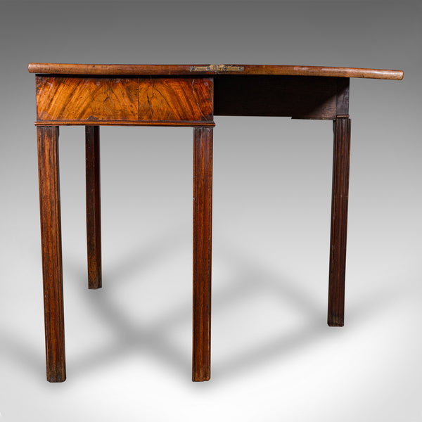 Antique Fold Over Tea Table, English, Card, Chippendale Manner, Georgian, C.1750