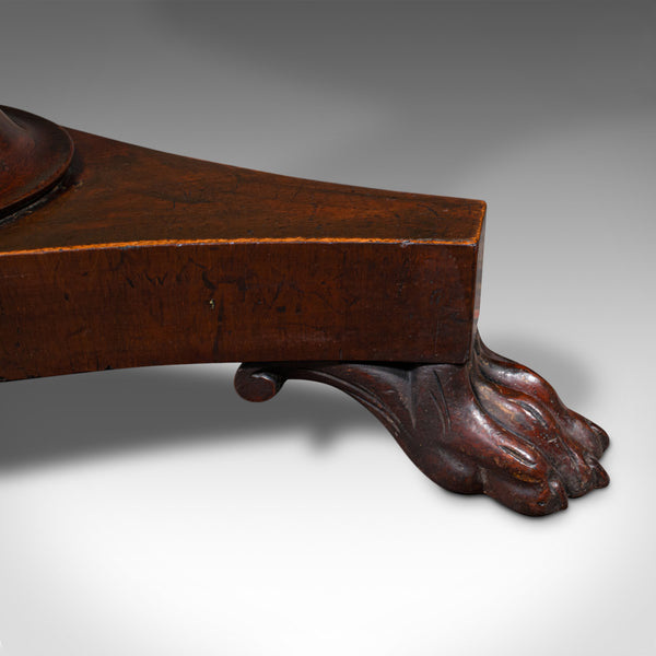 Antique Octagonal Wine Table, English, Flame, Lamp, Side, William IV, Circa 1835