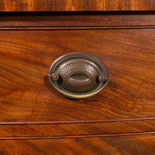 Large Antique Bow Front Chest of Drawers, American, Bedroom, Victorian, C.1860