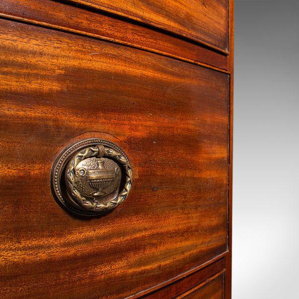 Antique Bow Front Chest of Drawers, English, Bachelors, Bedroom, Georgian, 1790