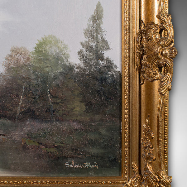 Vintage Landscape Painting, Austrian, Framed Oil On Canvas, Art, Alpine Scene