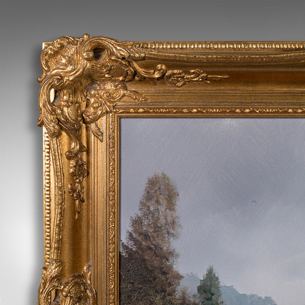 Vintage Landscape Painting, Austrian, Framed Oil On Canvas, Art, Alpine Scene