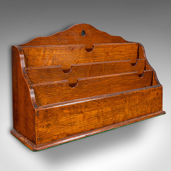 Antique Clerk's Desk Tidy, English, Oak, Organiser, Letter Rack, Victorian, 1870
