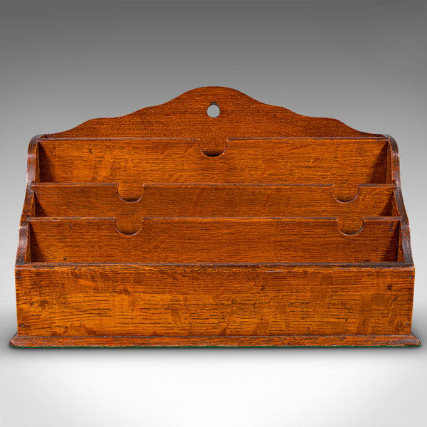 Antique Clerk's Desk Tidy, English, Oak, Organiser, Letter Rack, Victorian, 1870