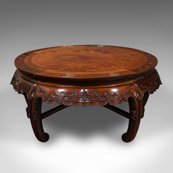 Antique Centre Coffee Table, Chinese, Burr Walnut, Low, Early 20th Century, 1920