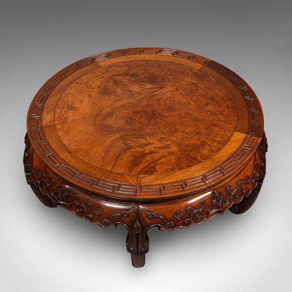 Antique Centre Coffee Table, Chinese, Burr Walnut, Low, Early 20th Century, 1920
